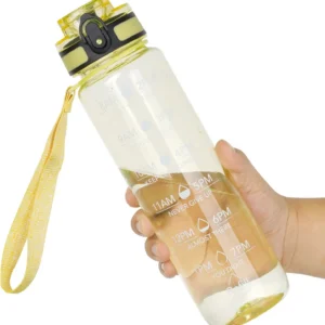 Water Bottle, 32oz Motivational Sports Water Bottle with Time Marker - Times to Drink - Tritan, BPA Free, Wide Mouth Leakproof, Anniversary Birthday Gifts for Men Women,Clear Star (1 Bottle)