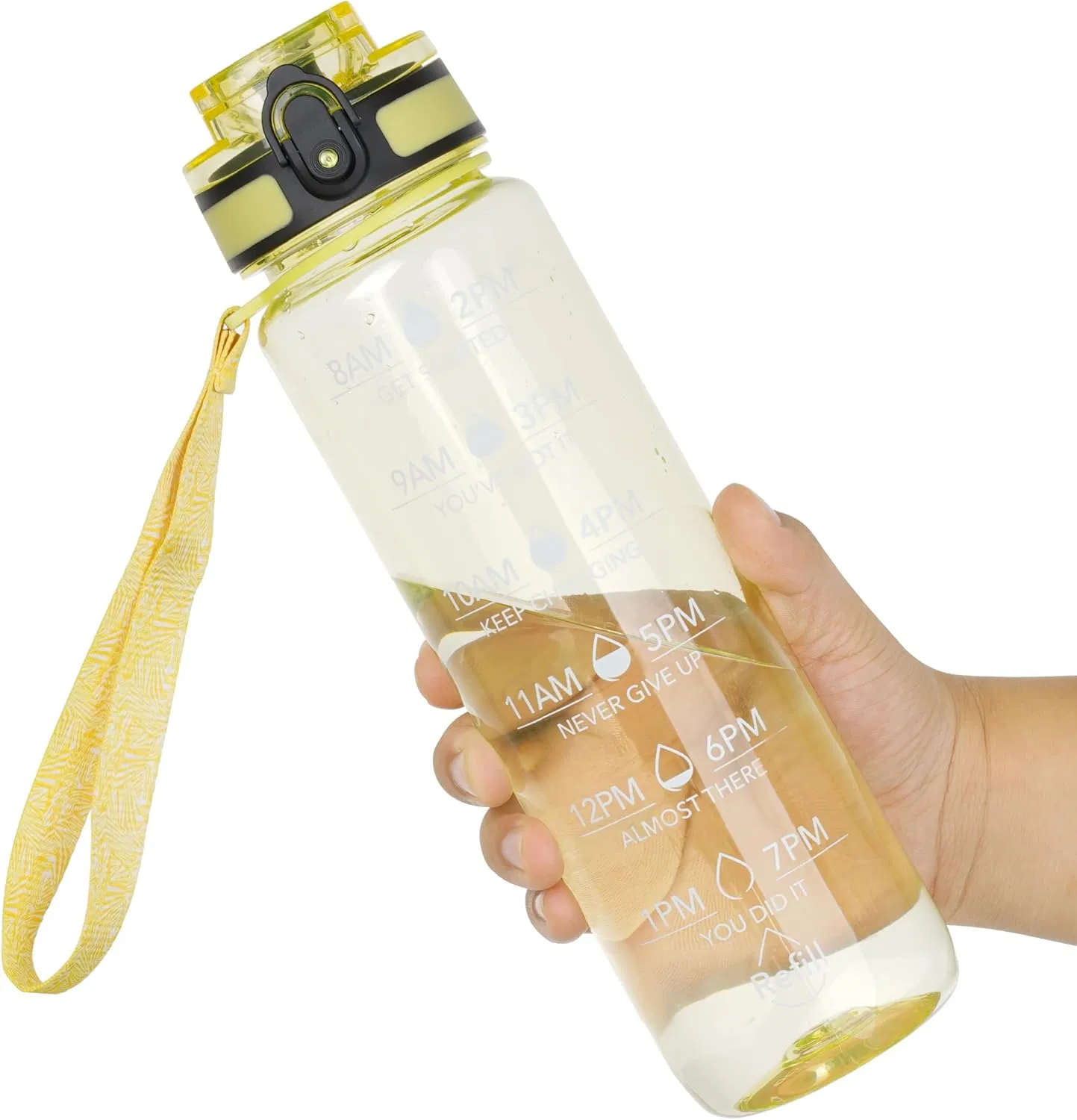 Water Bottle, 32oz Motivational Sports Water Bottle with Time Marker - Times to Drink - Tritan, BPA Free, Wide Mouth Leakproof, Anniversary Birthday Gifts for Men Women,Clear Star (1 Bottle)