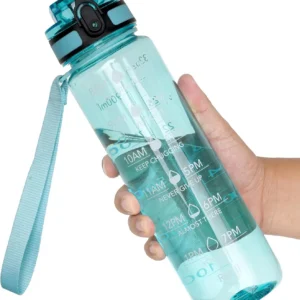 Water Bottle, 32oz Motivational Sports Water Bottle with Time Marker - Times to Drink - Tritan, BPA Free, Wide Mouth Leakproof, Anniversary Birthday Gifts for Men Women,Surfer (1 Bottle)