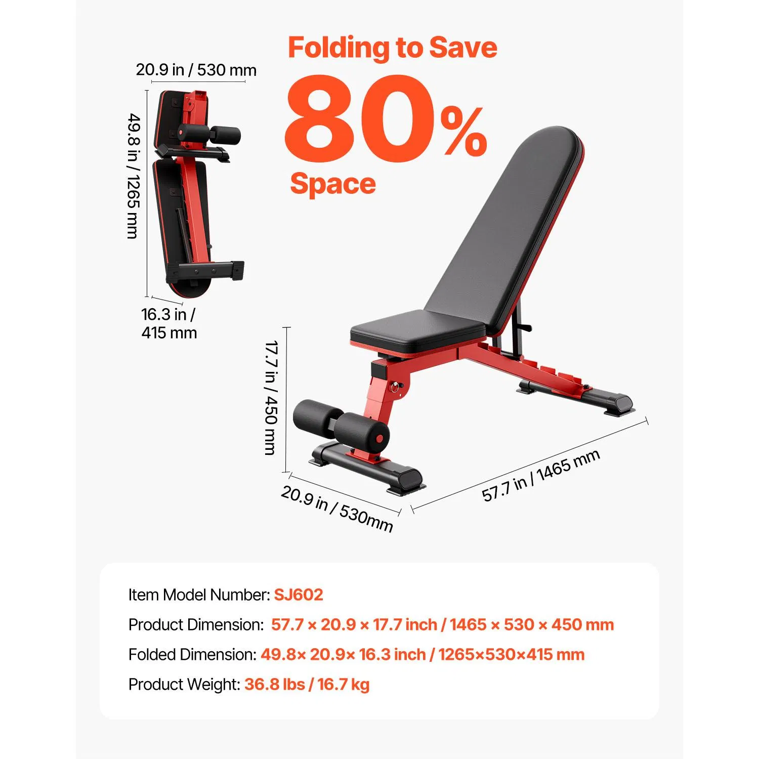 Weight Bench, 1200lbs Heavy Duty Stable Weight Bench Press for Full Body Workout, Adjustable Exercise Sit up Bench for Home Gym Strength Training, Flat Bench with Quick Folding & Fast Adjustment - Image 2