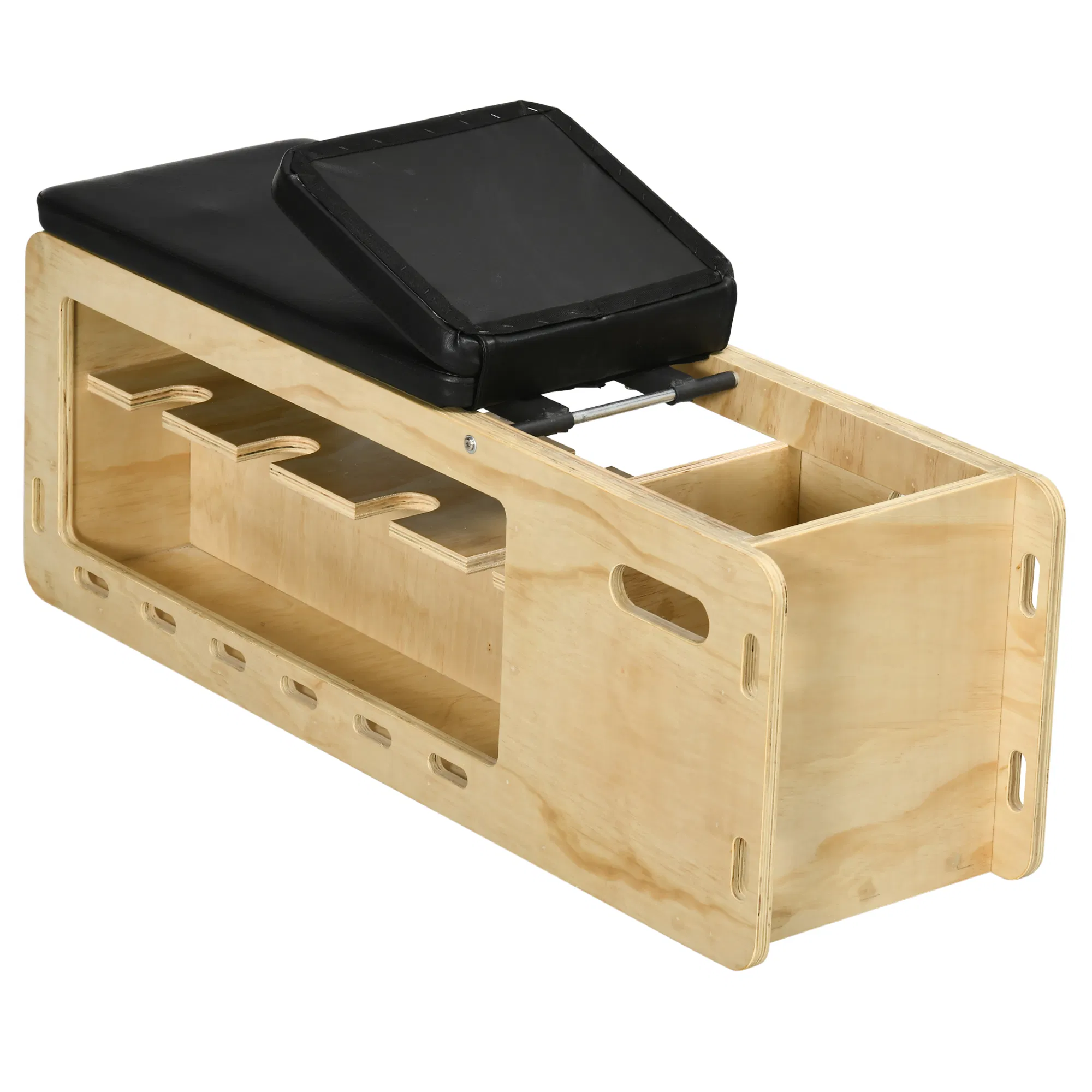 Wooden Workout Bench with Dumbbell Rack and Resistance Bands, Adjustable Incline Weight Bench for Home Gym - Image 13