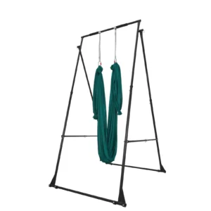 Yoga Stand Frame, Max 440.9 lbs Load Swing Stand, Triangular Structure Pull Up Stands, Aerial Silk Stands with EVA Foam & 6.6-yard Yoga Hammock, 4-Level Horizontal & 6-Level Vertical Adjustment