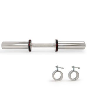 Sunny Health & Fitness 20" Olympic Dumbbell Handles with Ring Collars