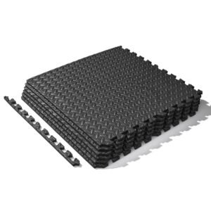 Sunny Health & Fitness ½ inch Thick Puzzle Exercise Mat - Black - SF-EM01-BK