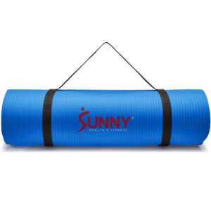 Sunny Health & Fitness Premium 1/2-Inch Extra Thick Exercise Yoga Mat - Blue - SF-EM03-BU