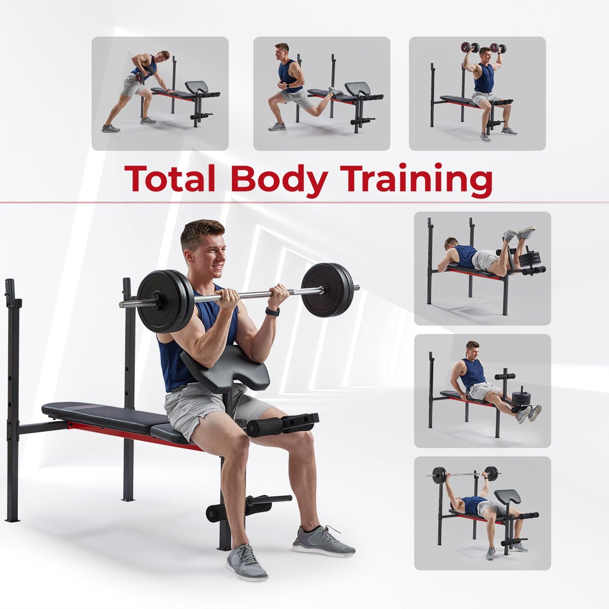 Sunny Health & Fitness Adjustable Standard Incline Weight Bench with Leg Developer and Preacher Curl Attachment - SF-BH623009 - Image 4