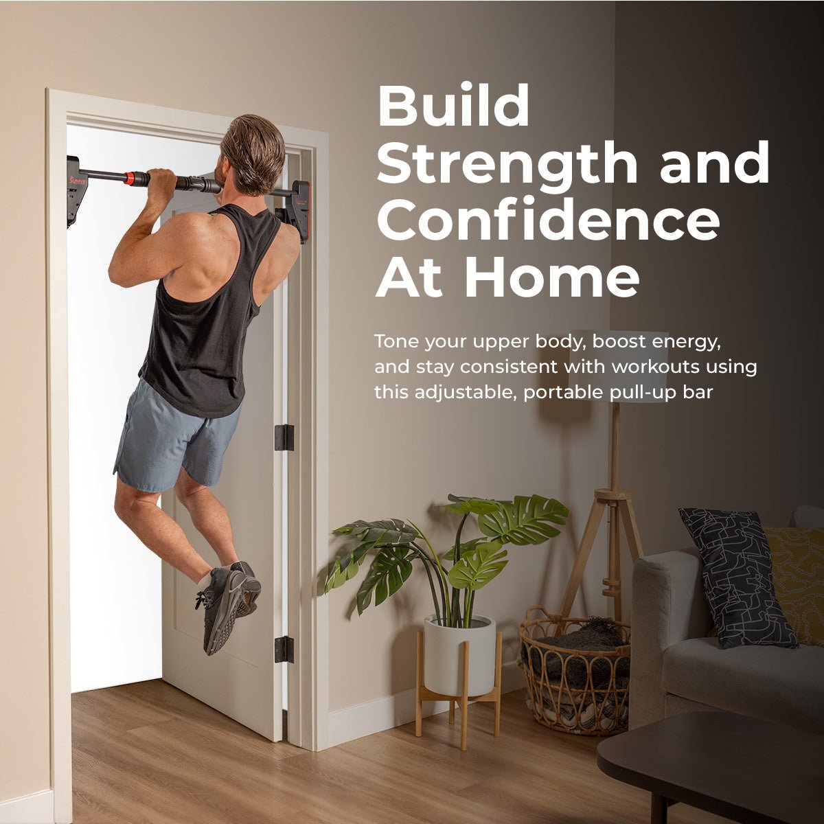 Sunny Health & Fitness Adjustable Door Mount Pull Up Bar - NO. 109 - Image 2