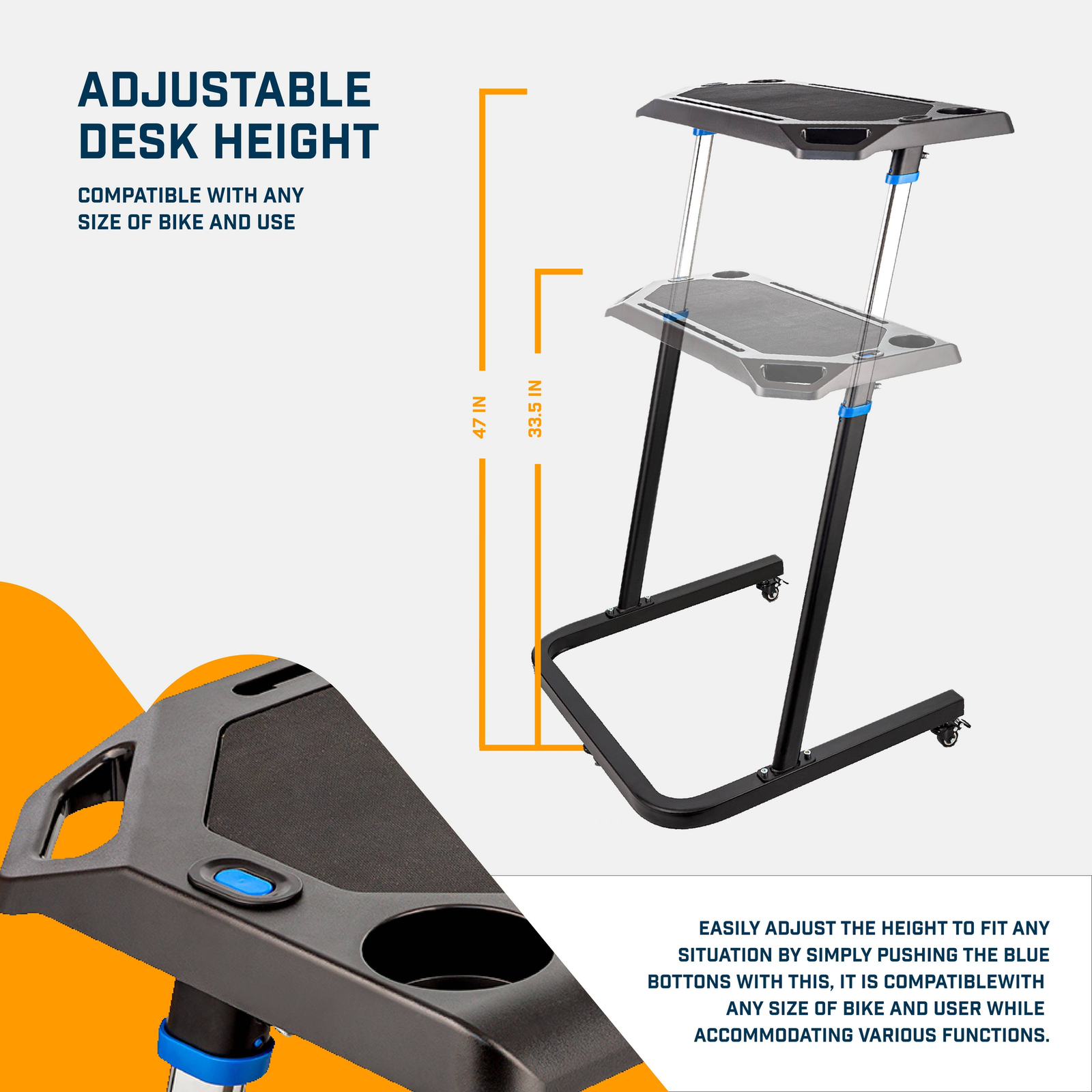 Alpcour Bike Trainer Fitness Multi-Tasking Desk - Image 3
