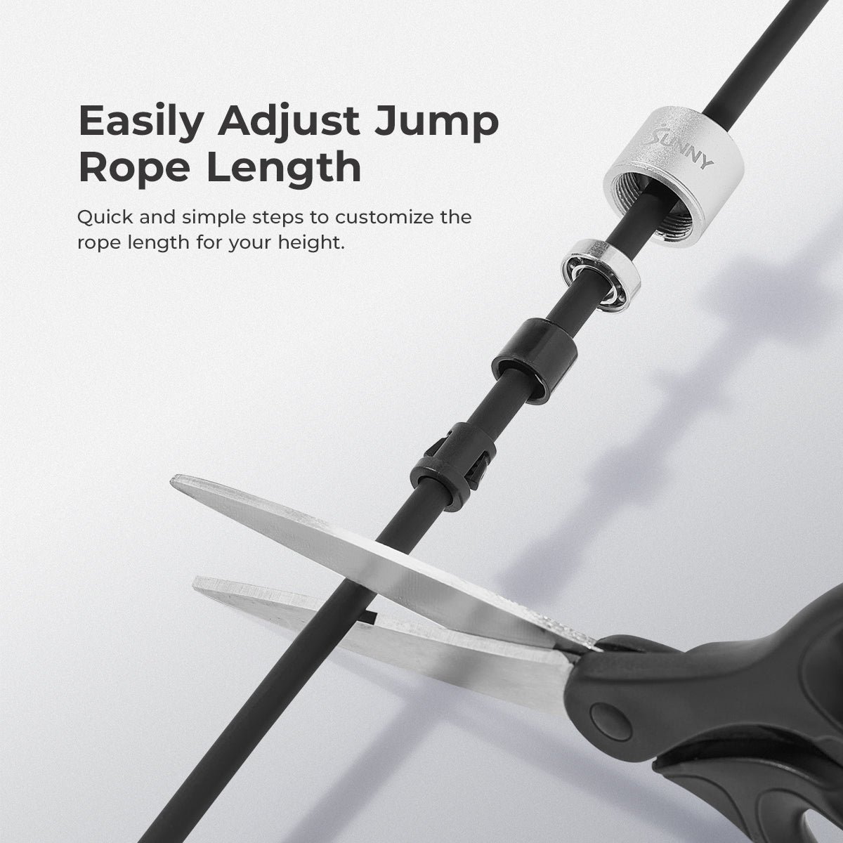 Sunny Health & Fitness Adjustable Weighted Jump Rope - SF-JR03-BK - Image 3