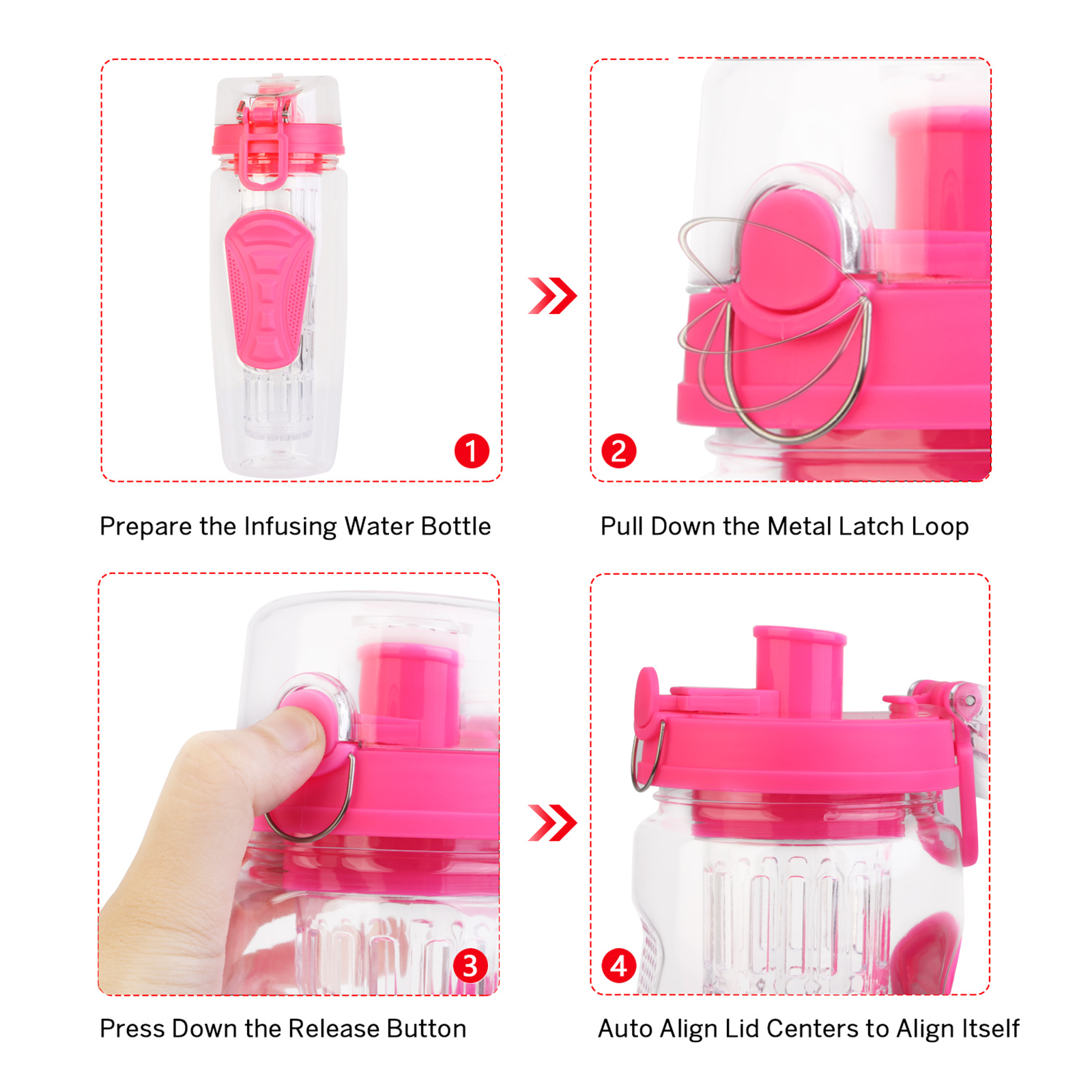 Fruit Infuser Water Bottle 32OZ Juice Shaker Sport - Image 2