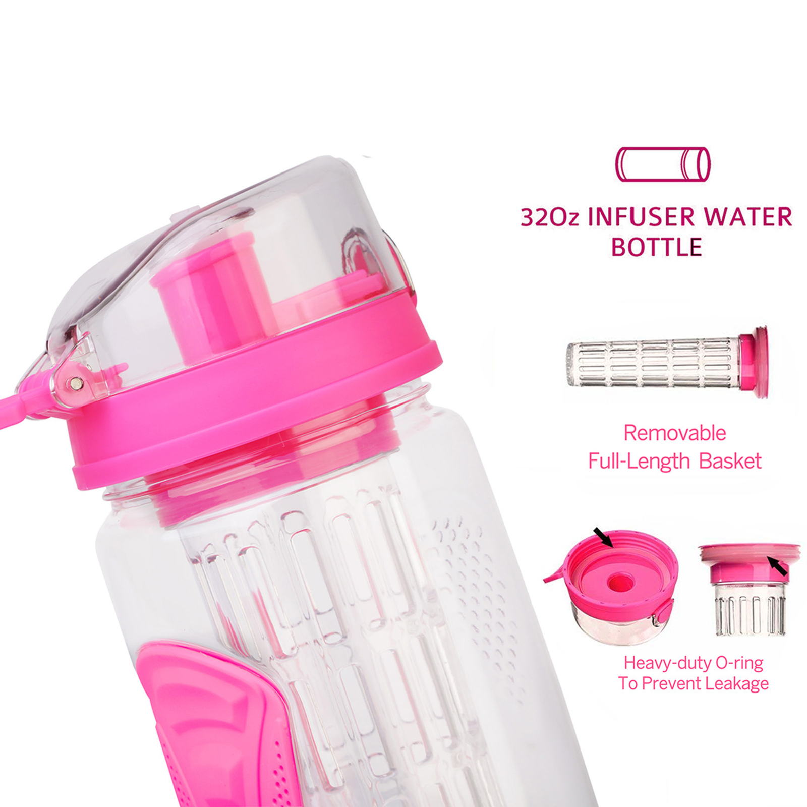Fruit Infuser Water Bottle 32OZ Juice Shaker Sport - Image 8