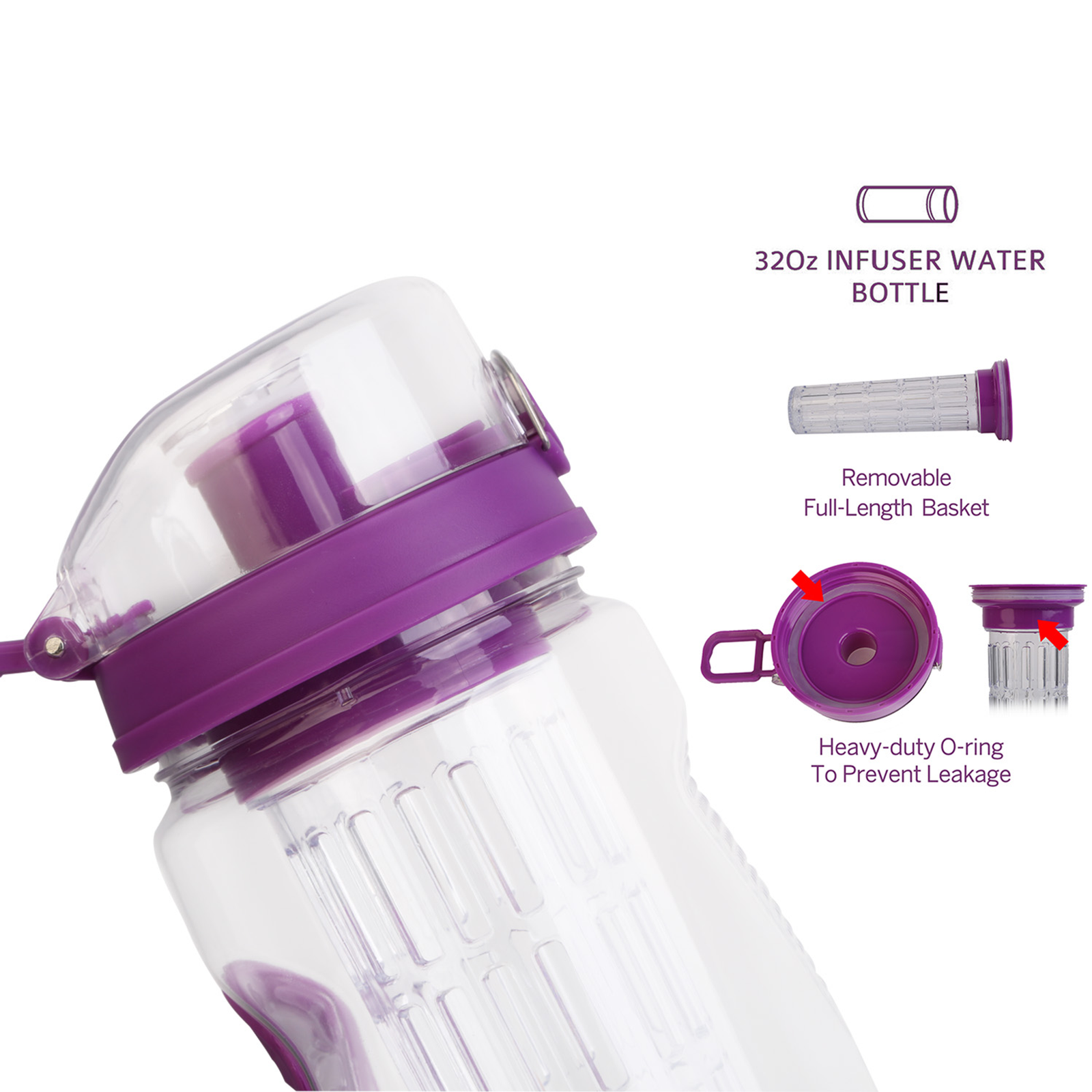 Fruit Infuser Water Bottle 32OZ Juice Shaker Sport - Image 16