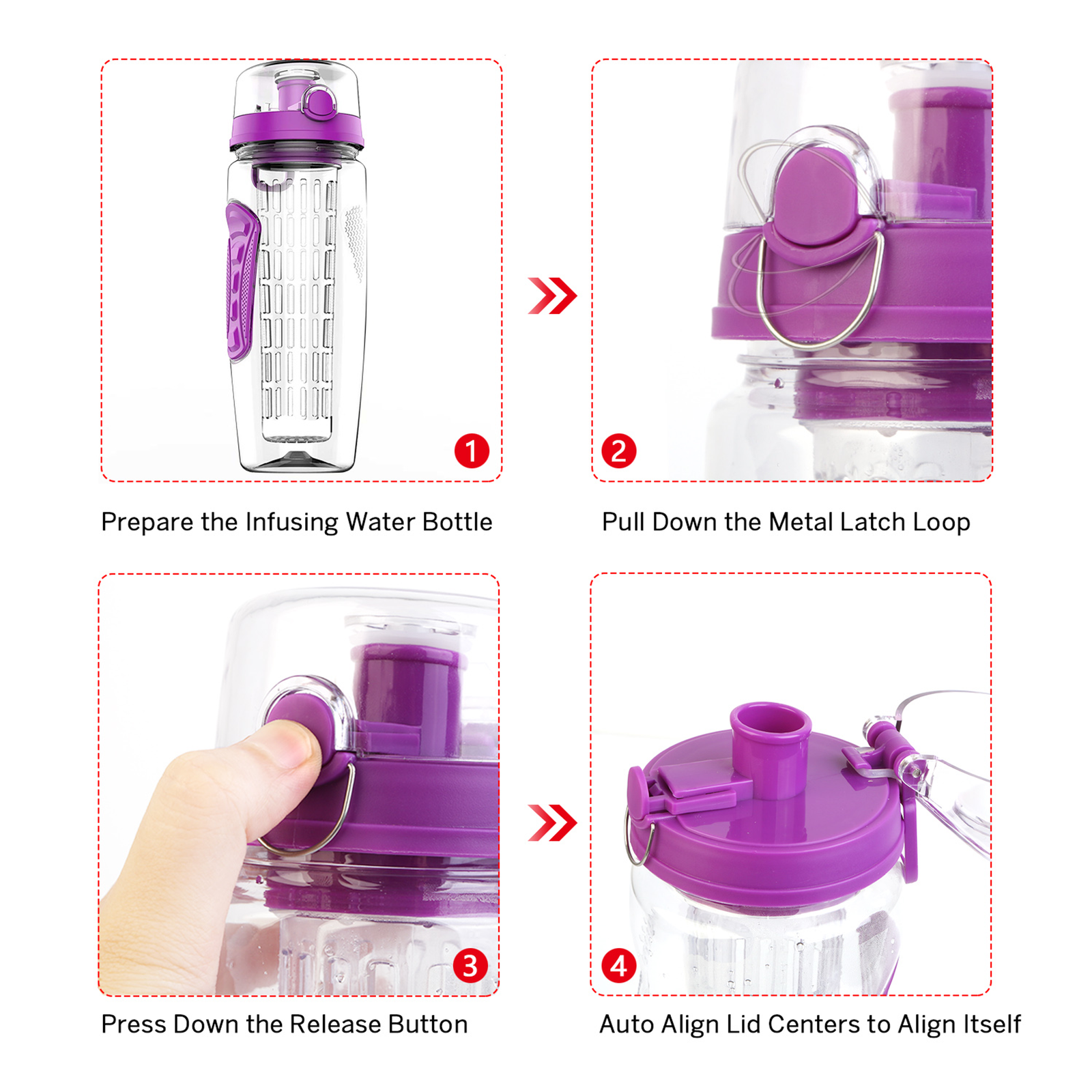 Fruit Infuser Water Bottle 32OZ Juice Shaker Sport - Image 18