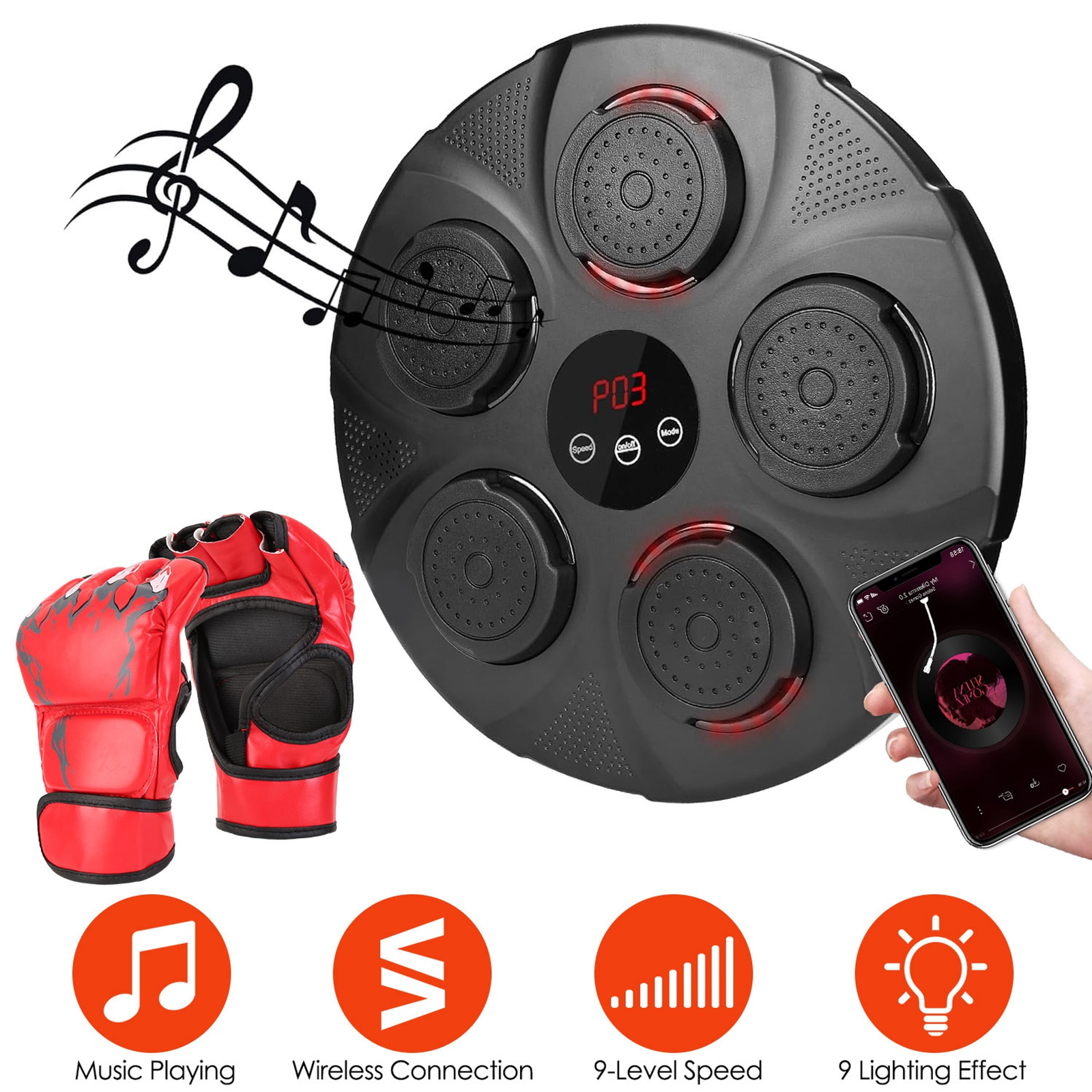 Music Boxing Machine Electronic Wall Target Punching Pad - Image 4