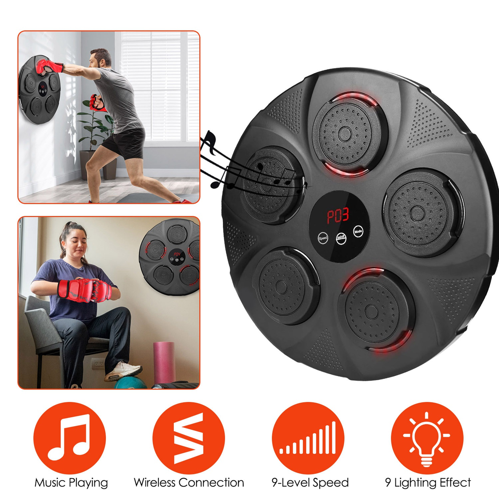 Music Boxing Machine Electronic Wall Target Punching Pad - Image 5