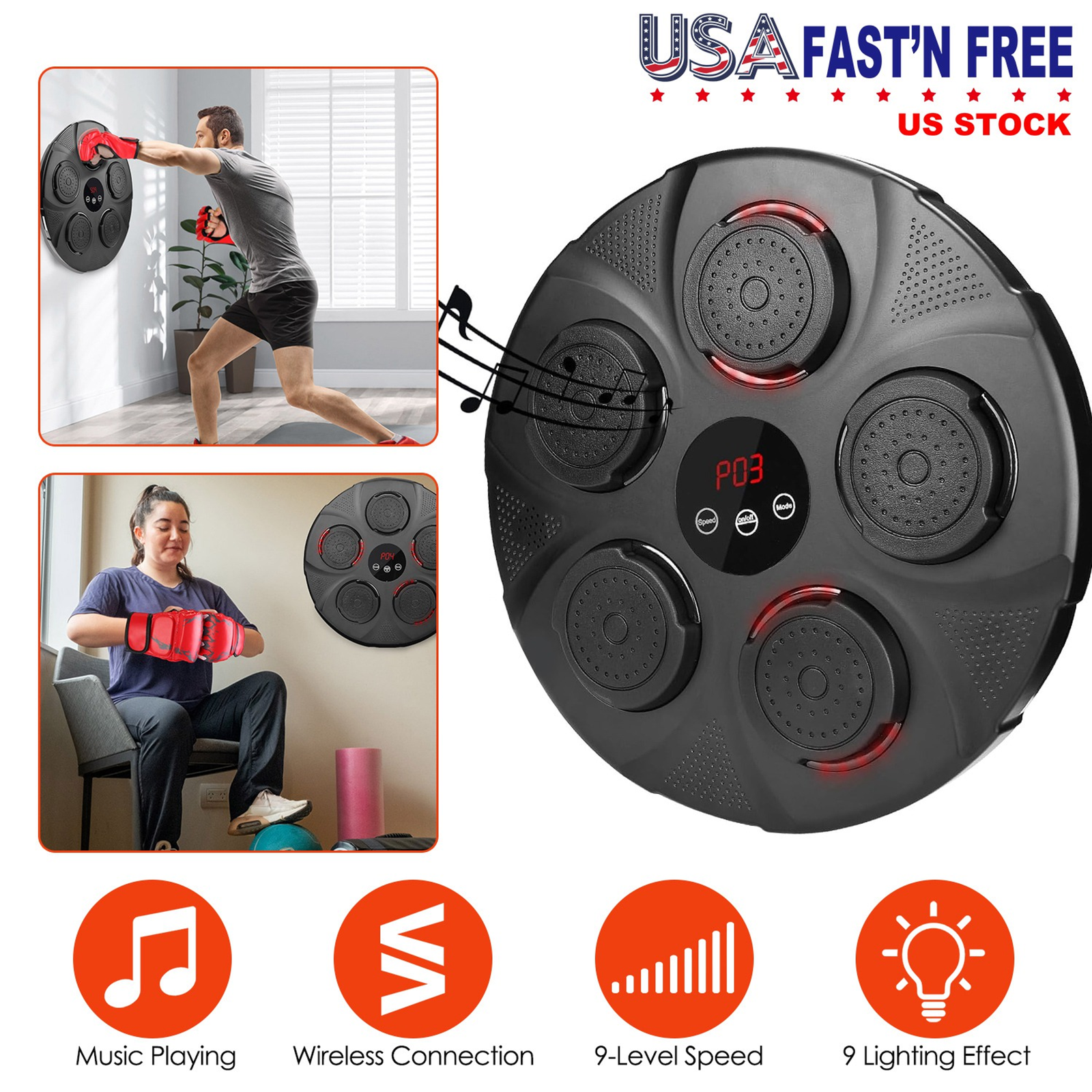 Music Boxing Machine Electronic Wall Target Punching Pad - Image 6