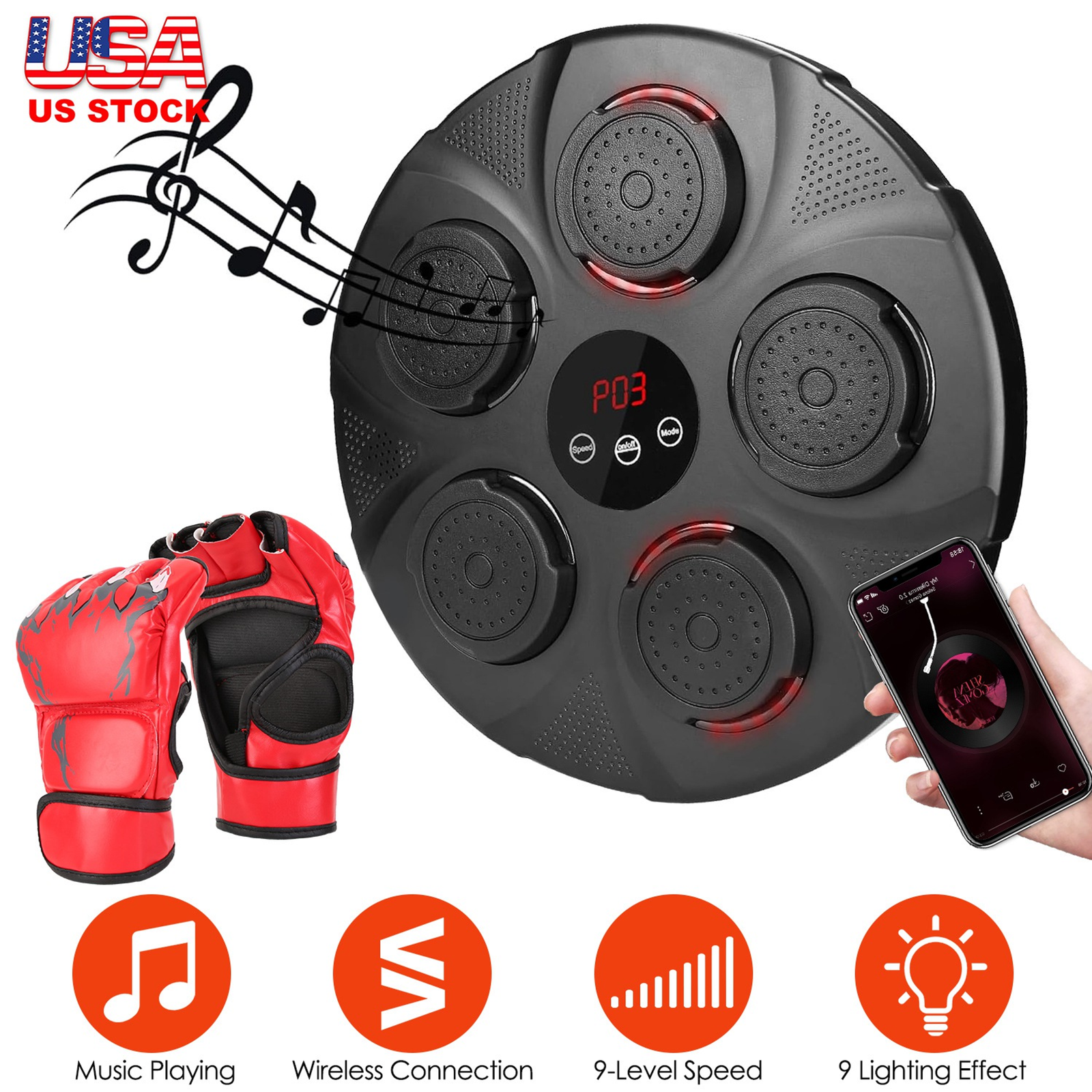 Music Boxing Machine Electronic Wall Target Punching Pad - Image 7