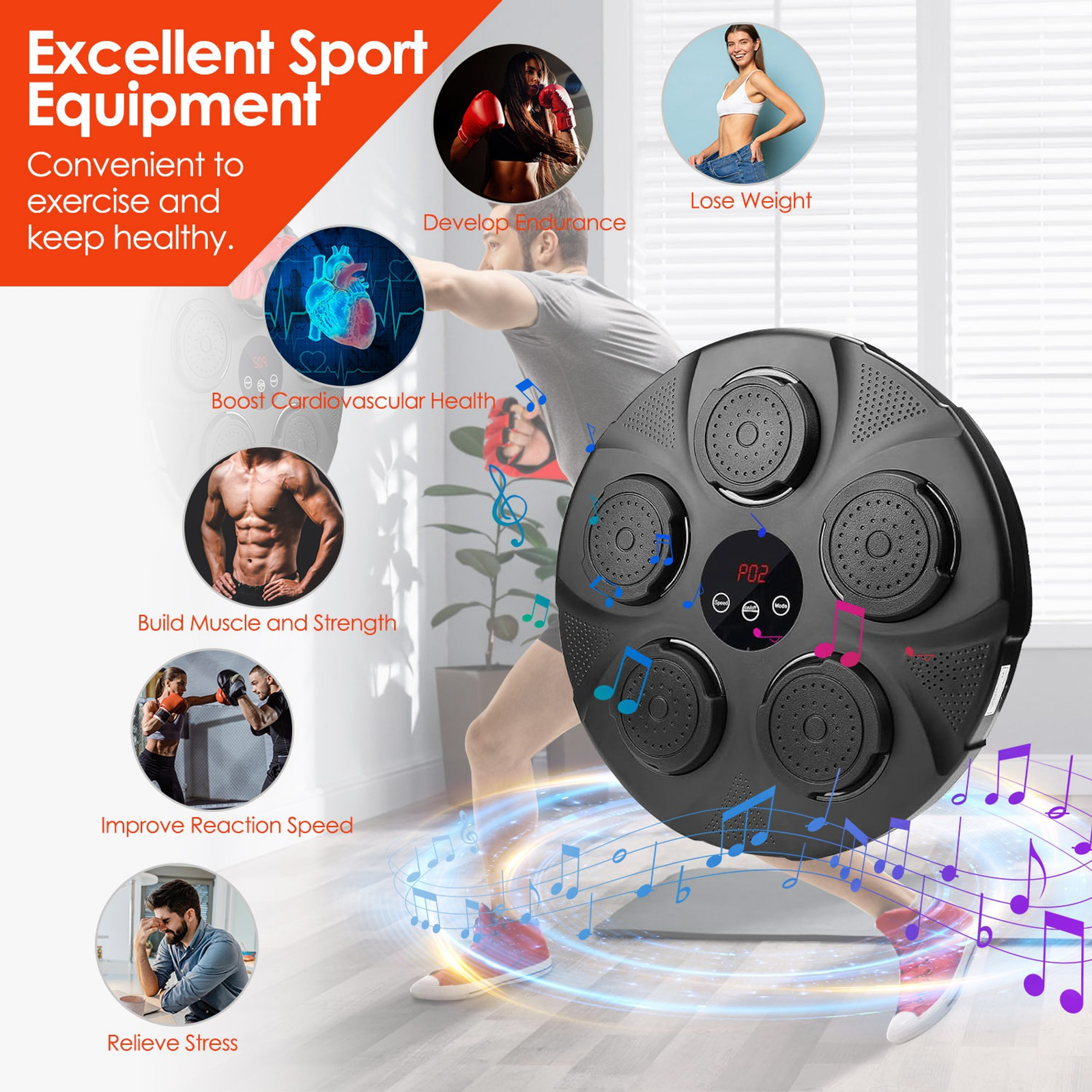 Music Boxing Machine Electronic Wall Target Punching Pad - Image 8