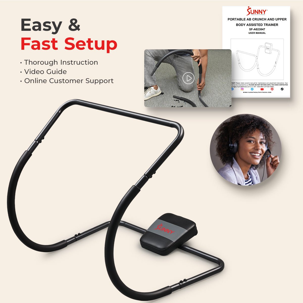 Sunny Health & Fitness Portable Ab Crunch and Upper Body Assisted Trainer - SF-A023047 - Image 6