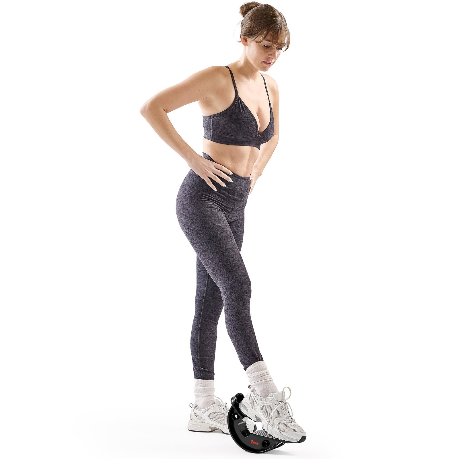 Sunny Health & Fitness Calf & Hamstring Stretcher and Foot Rocker (Grey) - NO. 108-GY - Image 2