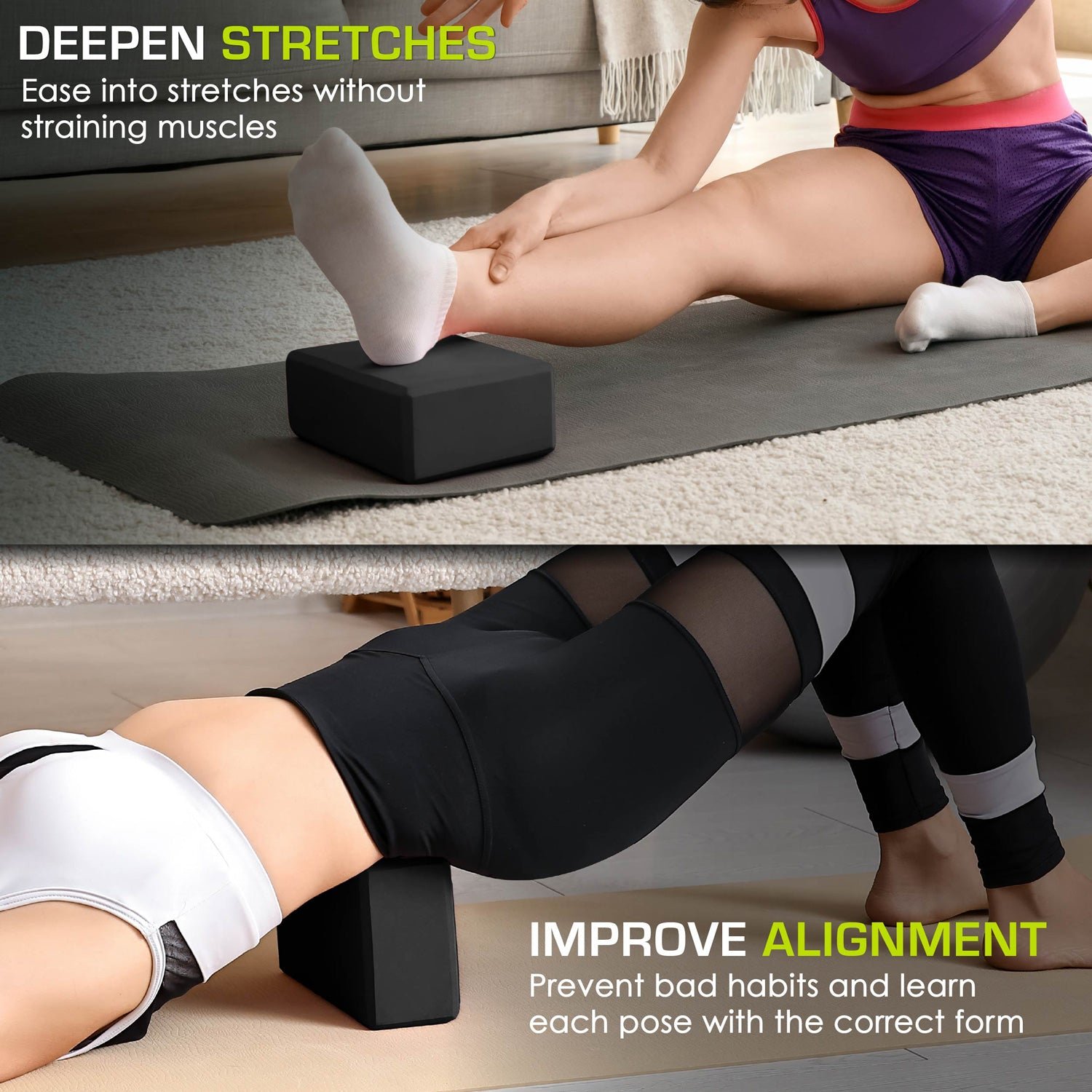 Set of 2 Foam Yoga Blocks