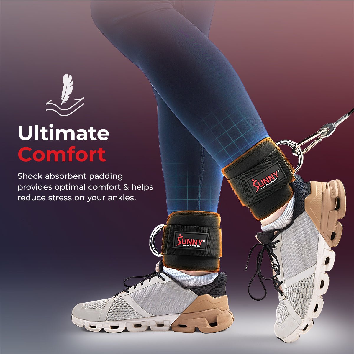 Sunny Health & Fitness Multi-Function Workout Ankle Straps - NO. 091 - Image 5