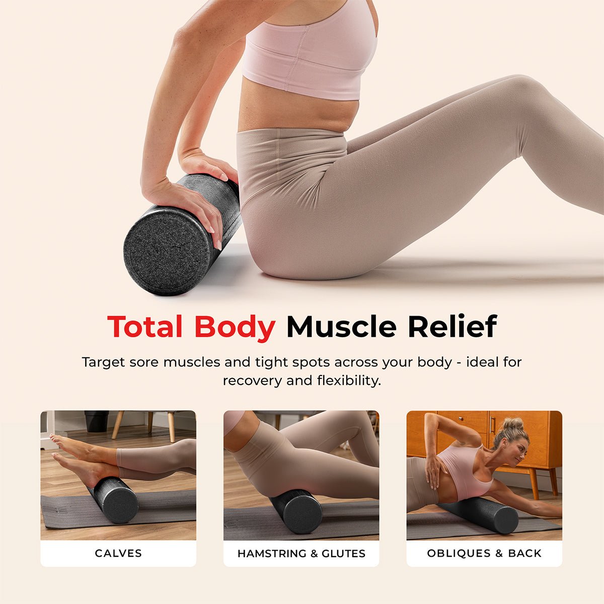 Sunny Health & Fitness 12" Yoga Foam Roller (Pink) - SF-ER01-PK-12 - Image 3