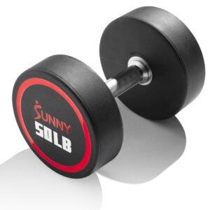 Sunny Health & Fitness Signature Style Polyurethane Round Dumbbell 50-Pound - SF-DB02-50