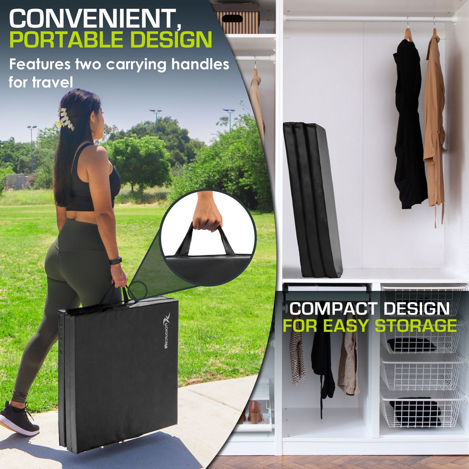 Tri-Fold Folding Exercise Mat 6x2x1.5
