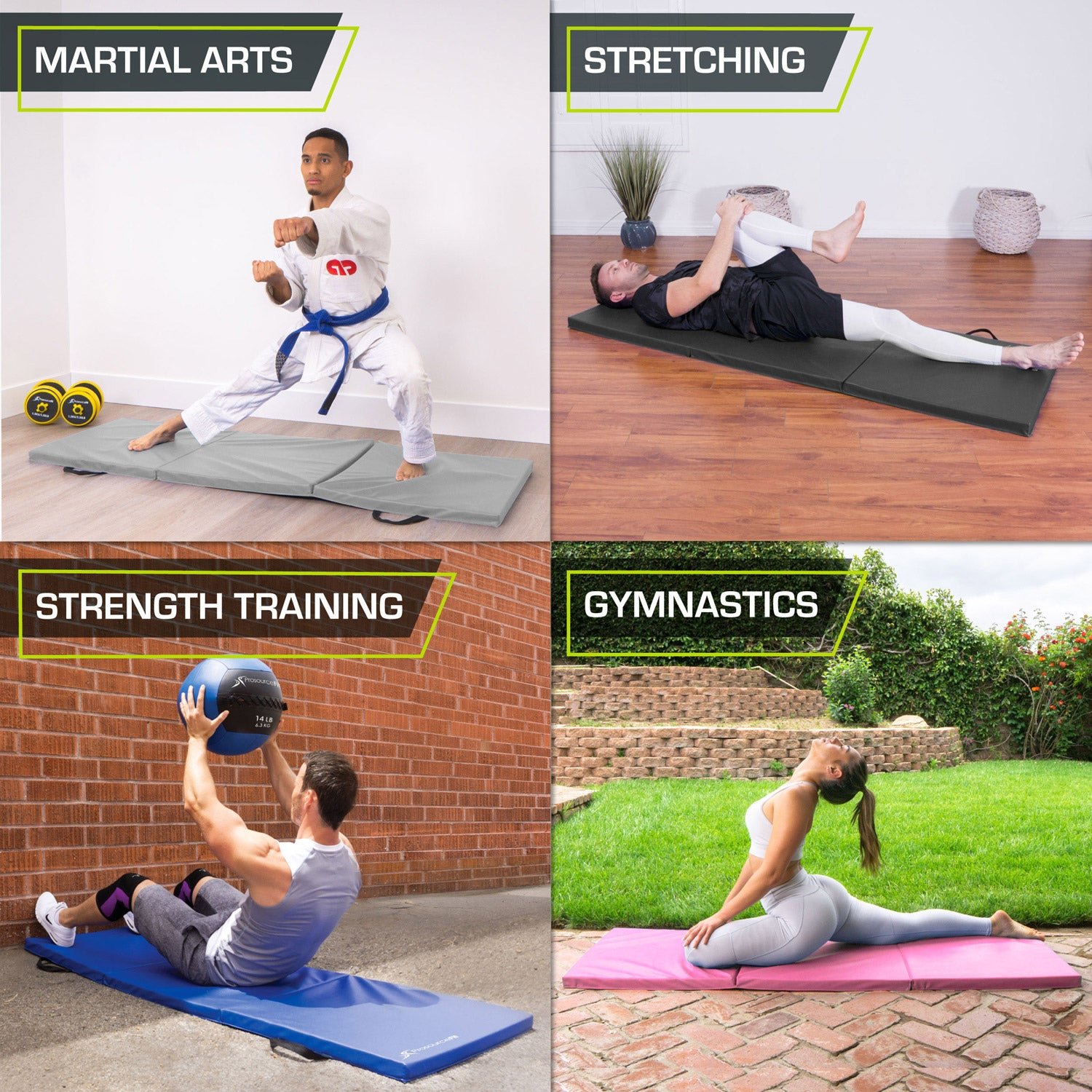 Tri-Fold Folding Exercise Mat 6x2x1.5