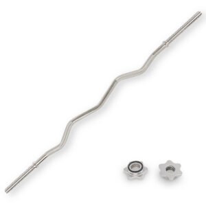 Sunny Health & Fitness 47" Threaded Chrome Curl Bar