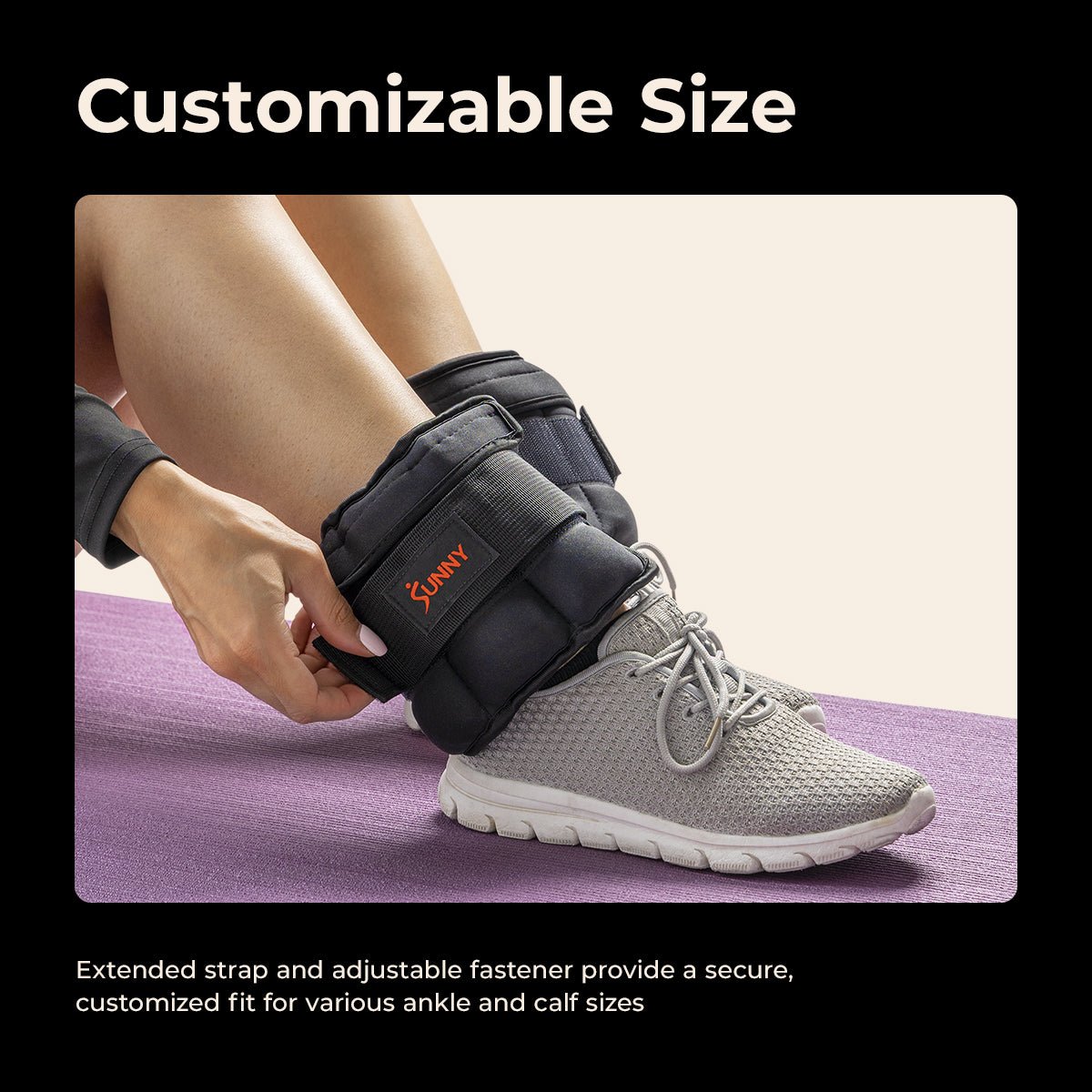 Sunny Health & Fitness Adjustable Ankle Weight 5-Pound (Pair) - Image 5