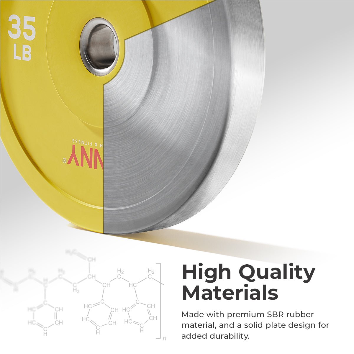 Sunny Health & Fitness Elite 2-inch Rubber Olympic Weight Plates 45-Pound - SF-OP01-45 - Image 4