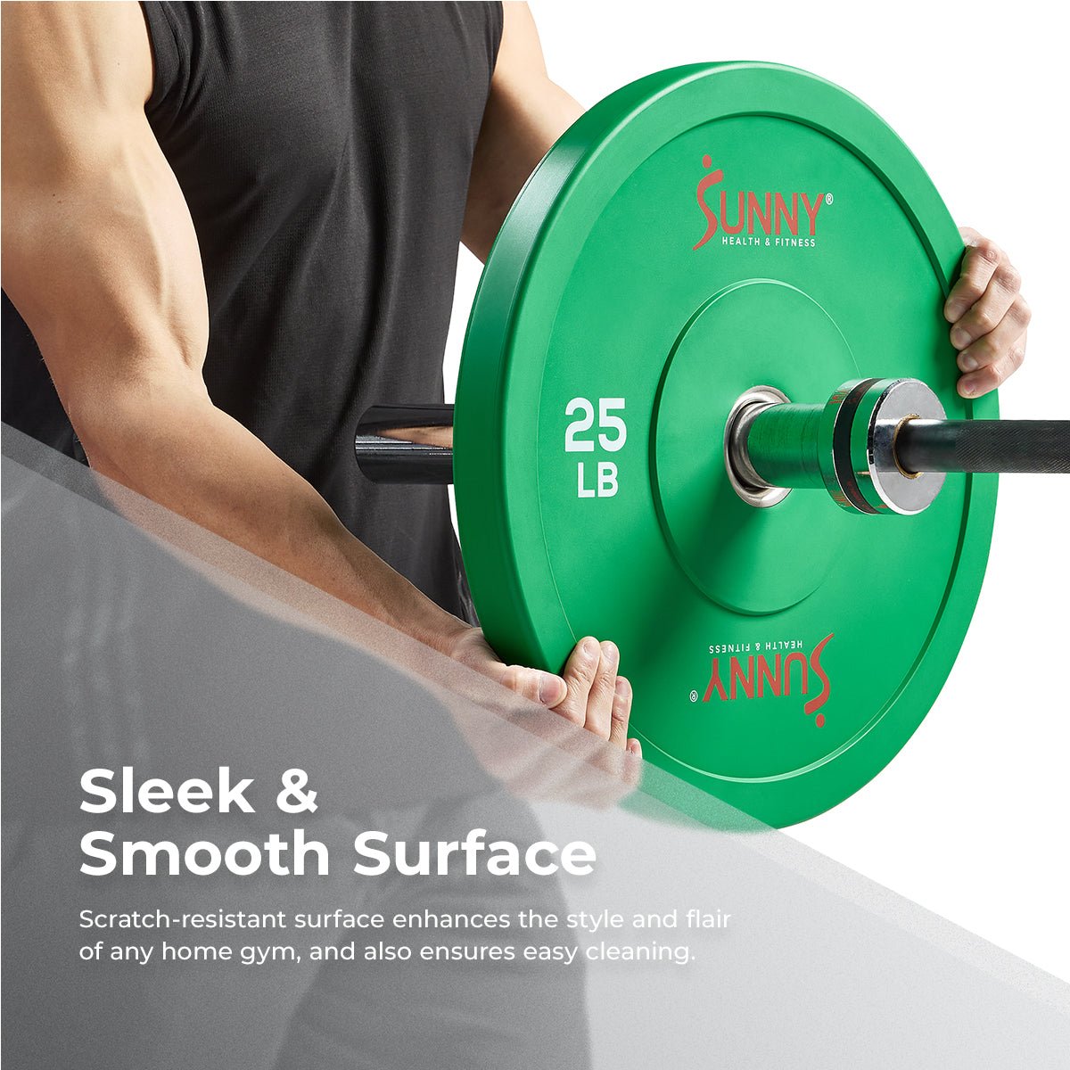 Sunny Health & Fitness Elite 2-inch Rubber Olympic Weight Plates 45-Pound - SF-OP01-45 - Image 5